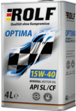 МОТОРНОЕ МАСЛО ROLF OPTIMA 15W-40 SL/CF